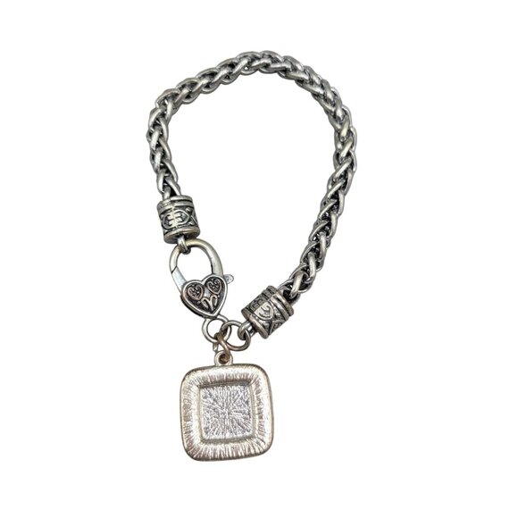 Celtic Knot Sisters Symbol Charm on Rope Chain Bracelet with Rhinestones - Picture 3 of 4